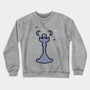 Triple Queen - Retro Triple Goddess Chess Piece Icon Crewneck Sweatshirt